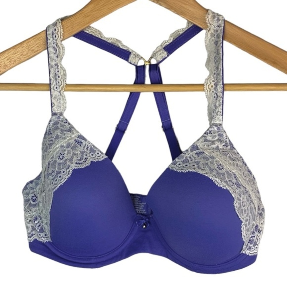 Soma intimates purple Embraceable full coverage lace cross back bra size 36C